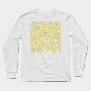 Abstract Liquid Circle-Yellow Long Sleeve T-Shirt